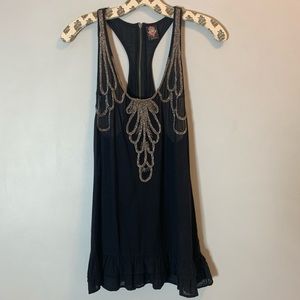 Free People Black Tunic Full-zip back